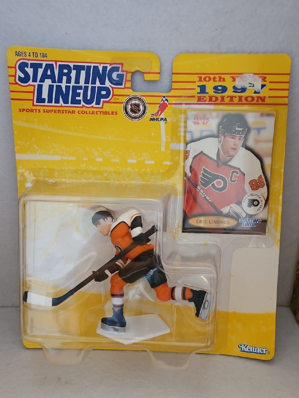 Starting Lineup Eric Lindros Hockey Figure, Card Is A Little Bent From Display